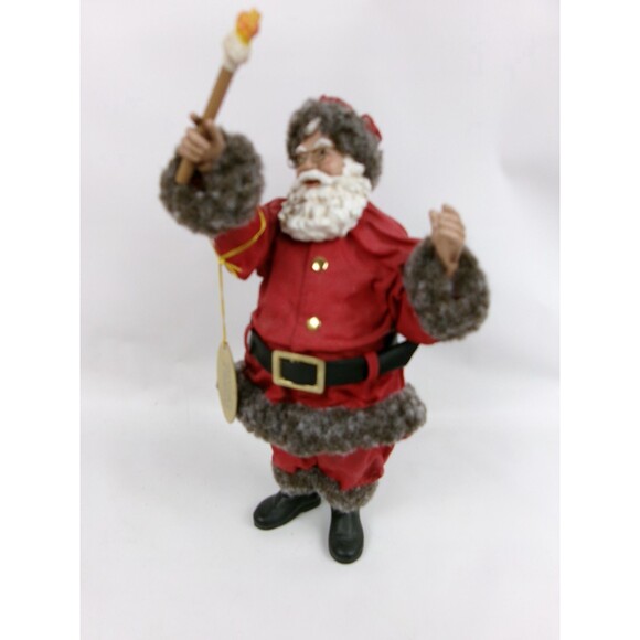 Clothtique Possible Dreams 2002 Winter's Glow Santa Figure w Torch Light 9 Inch - Picture 2 of 7